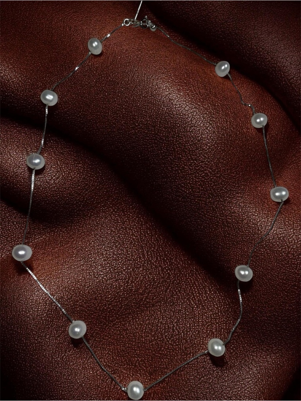 Fresh Water Pearl 925 Sterling Silver Delicate Chain Necklace